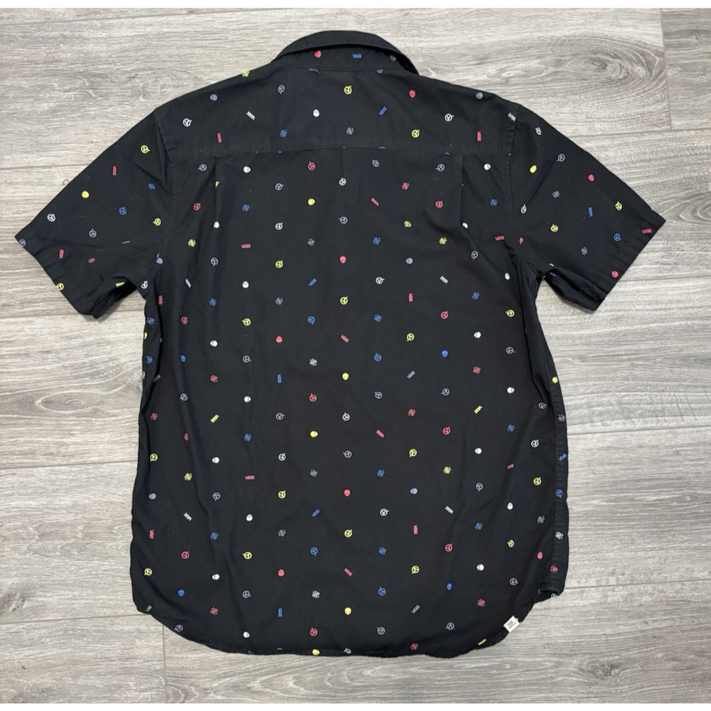 Vans Black Skull Off The Wall Short Sleeve‎ Emoji Print Streetwear Medium - Picture 2 of 7
